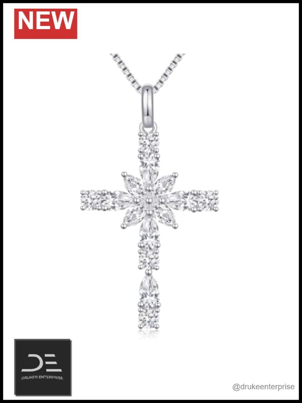 925 Sterling Silver Birthstone Cross Necklace for Women Pendant Jewelry Gift